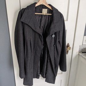 Silence + Noise Large Charcoal Peacoat